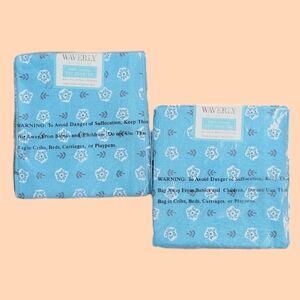 2 Packs of 4 Waverly FAT QUARTER 18" x 21" Blue & Heehaw Aqua Fabric  NEW in ori
